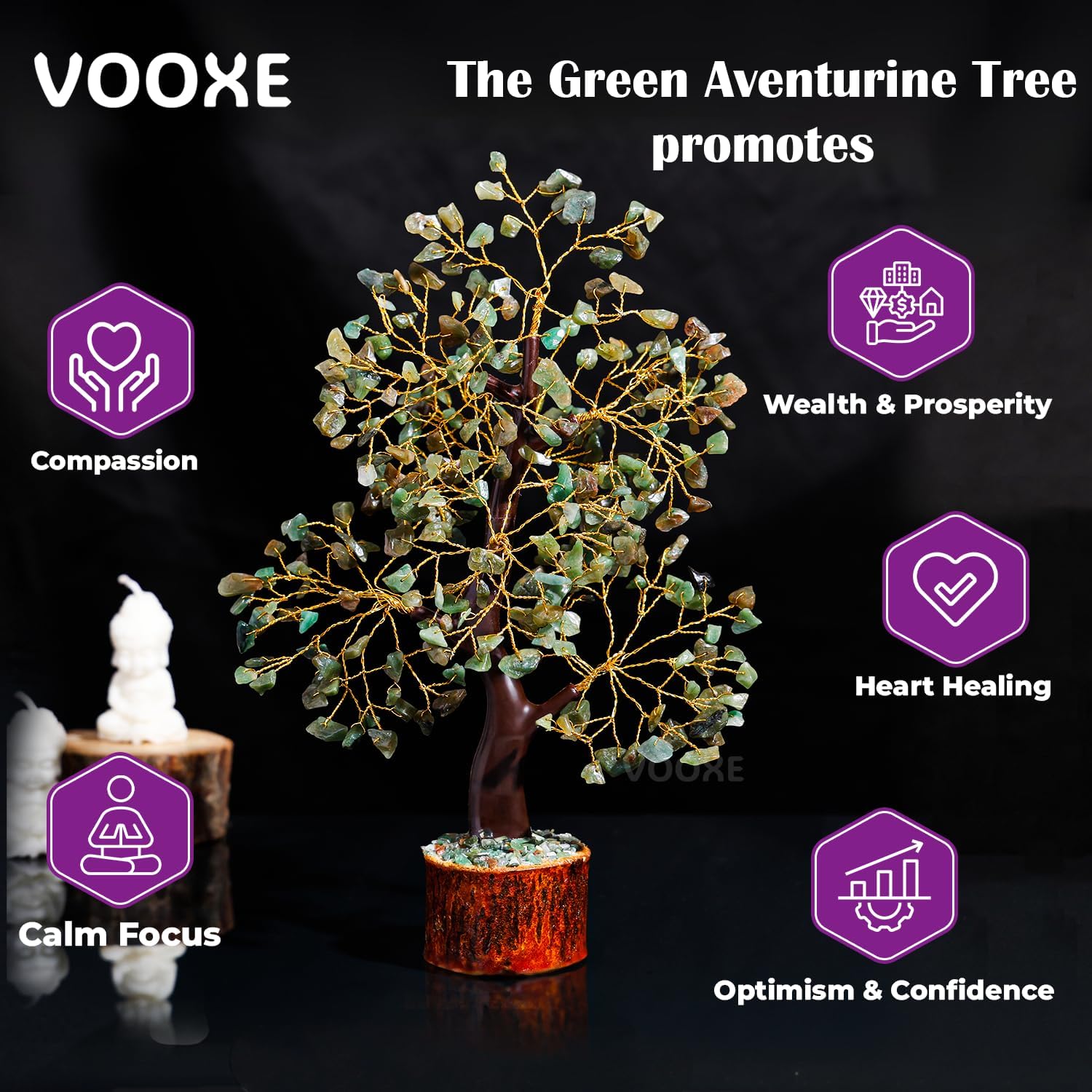 VOOXE Crystal Tree of Abundance Green Aventurine