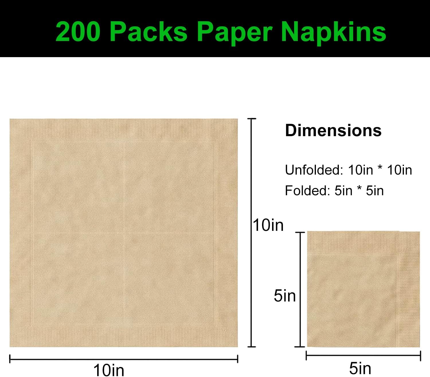 200 Count Compostable Cocktail Napkins for All Occasions