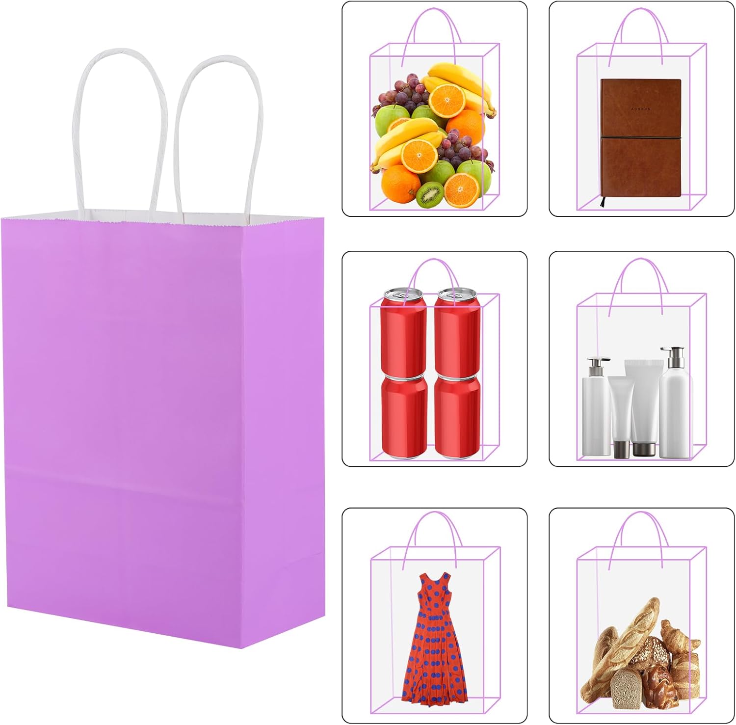 XPCARE 32Pcs Kraft Paper Gift Bags with Handles