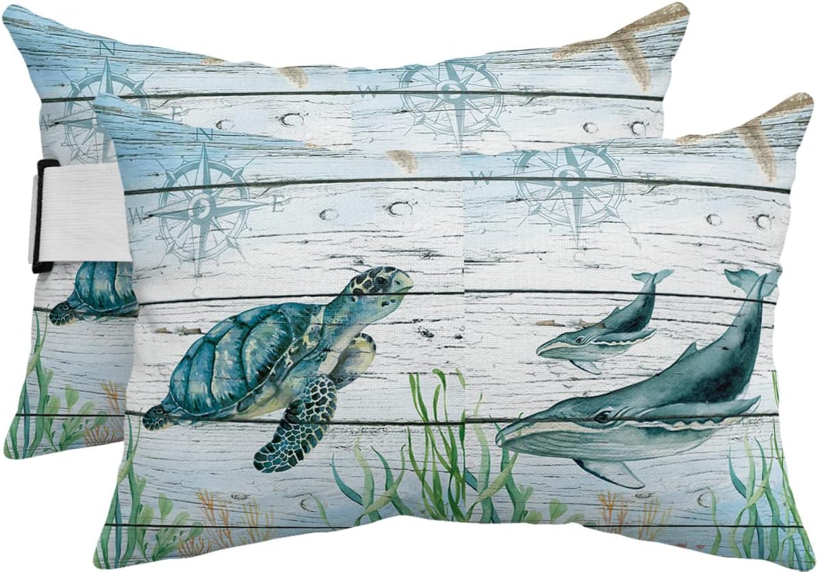 Ocean Themed Head Pillow Set for Recliner Chair