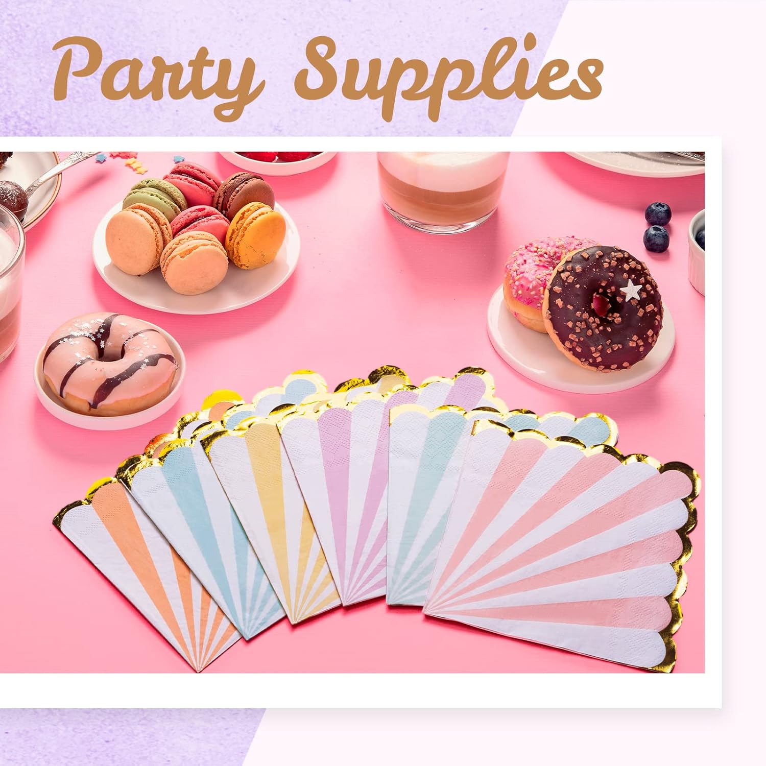 Confettiville Party Paper Napkins with Gold Foil