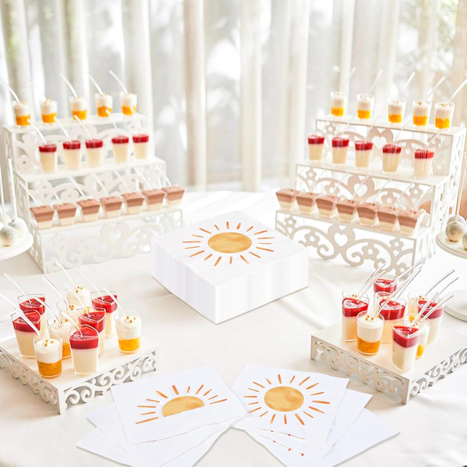 50 pcs Boho Sun Paper Napkins for Birthday Party
