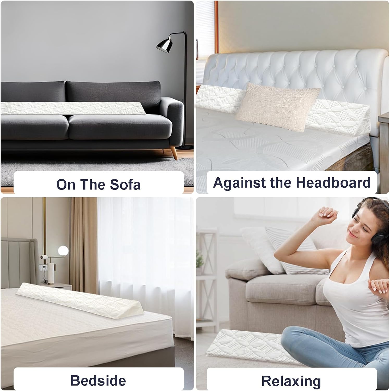 Asatdd Bed Wedge Pillow Headboard Gap Filler