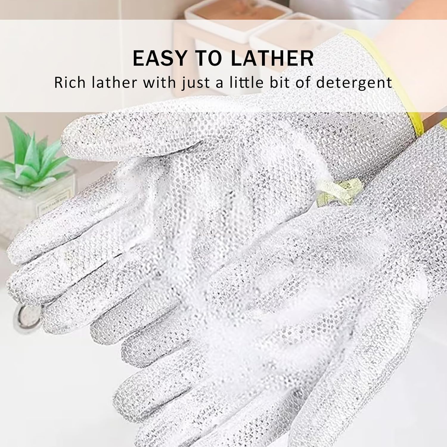 2 Pairs Metal Wire 5-Finger Dishwashing Gloves