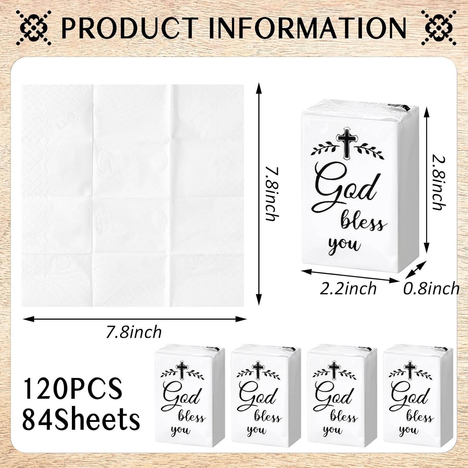 Colarr 120 Pack Cross Pocket Tissues 3 Ply