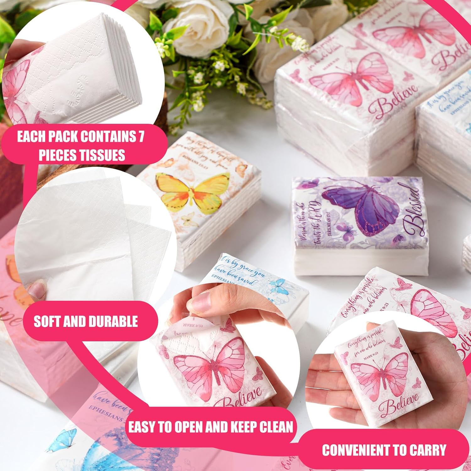 Seajan 120 Pack Christian Travel Tissues 3 Ply