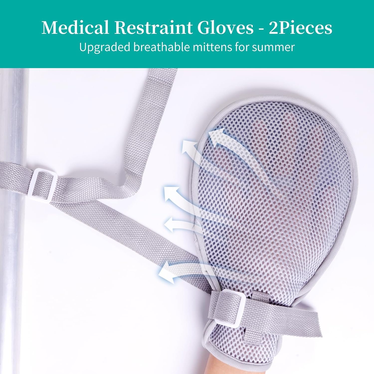 Medical Restraint Gloves - 2Pcs Washable for Seniors