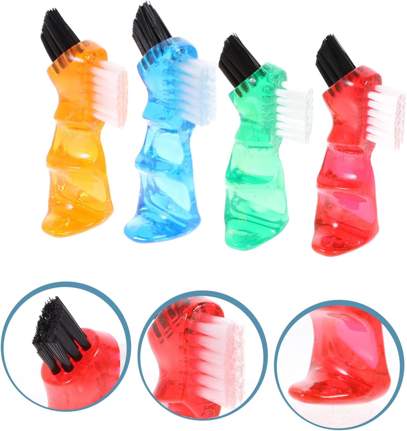 4Pcs Double Sided Denture Brushes for Easy Cleaning