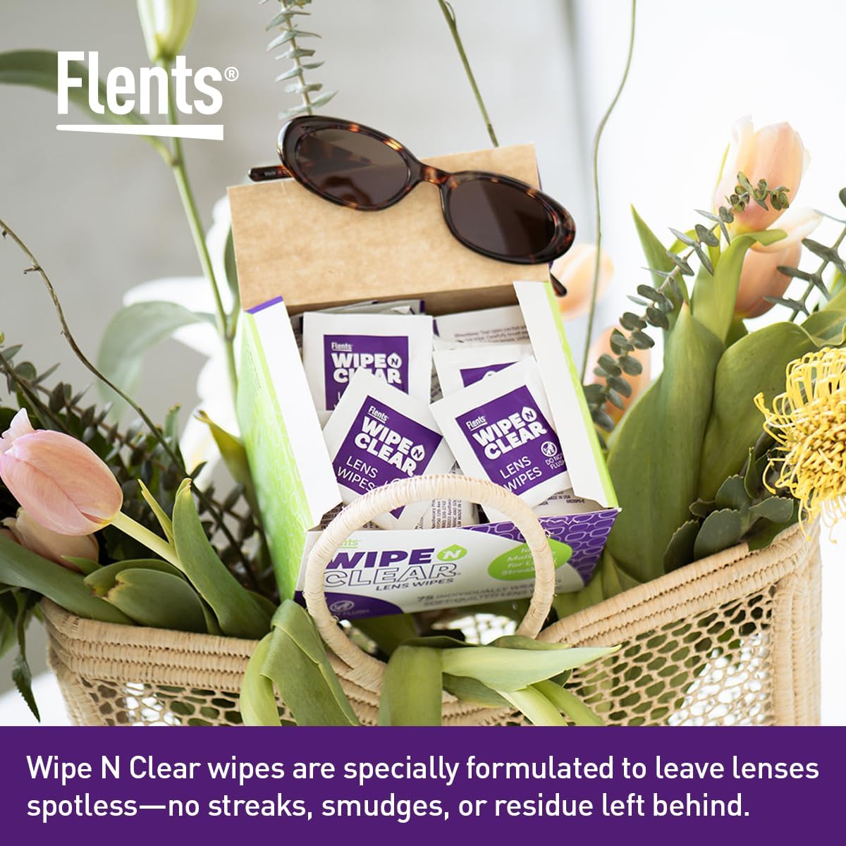 Flents Lens Wipes 150 Count Pre-Moistened Streak Free