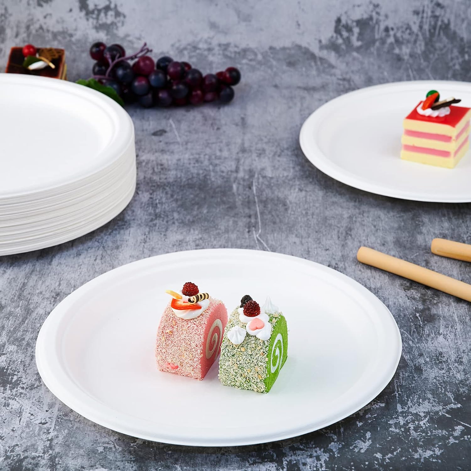 Vplus 150 Pack Compostable Paper Plates 1025 Inch Eco-Friendly