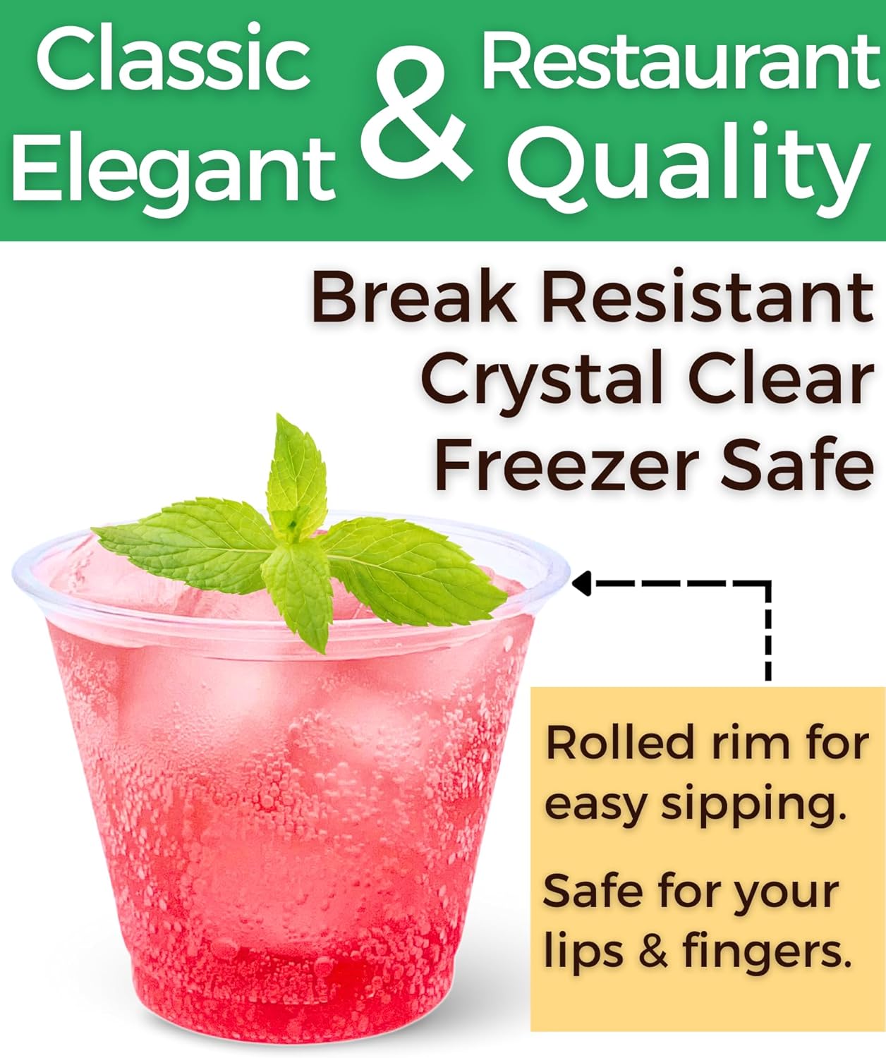Aatriet 40 Pack 9 Oz Clear Plastic Cups for Parties and Events