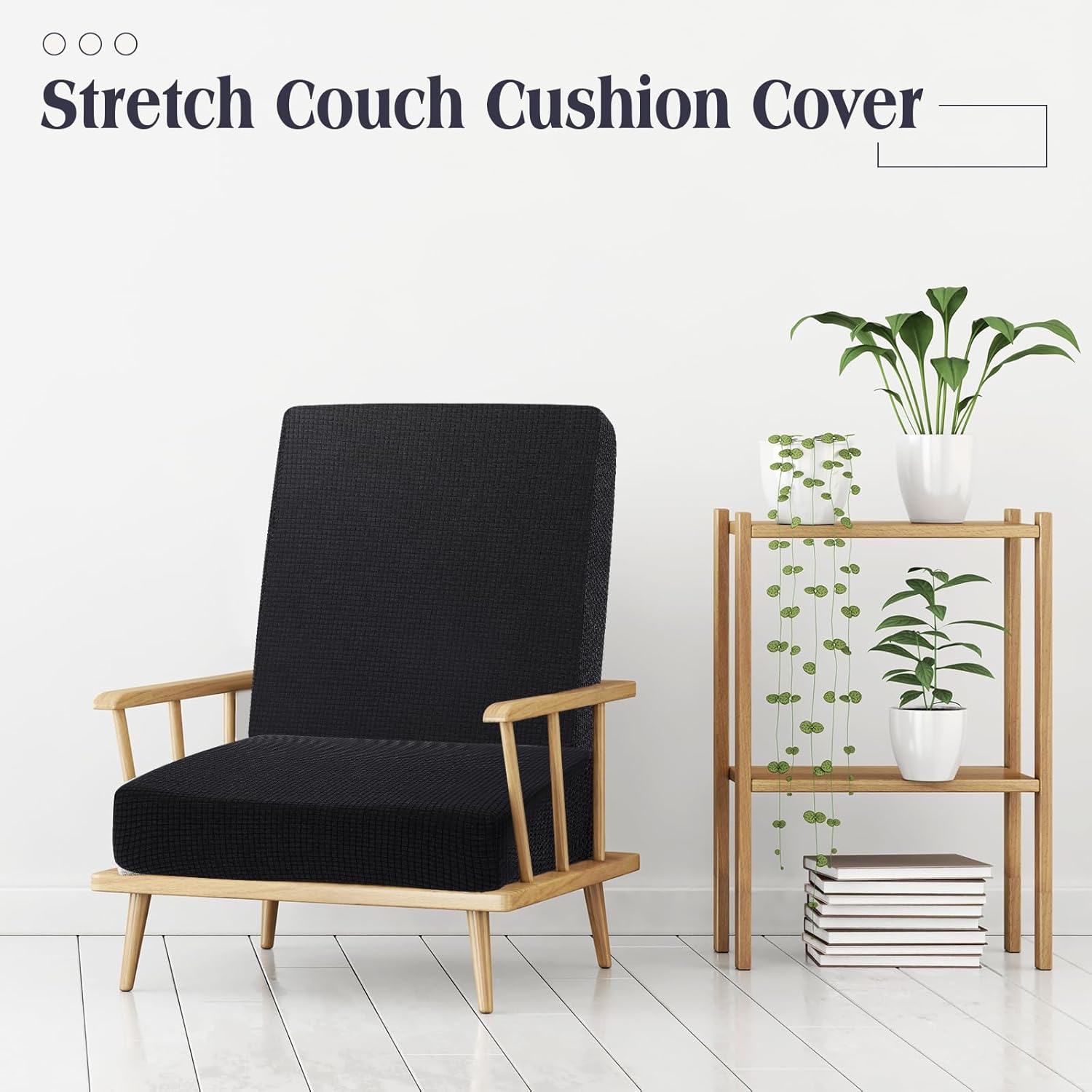 Newwiee 8 Piece Outdoor Cushion Covers Black
