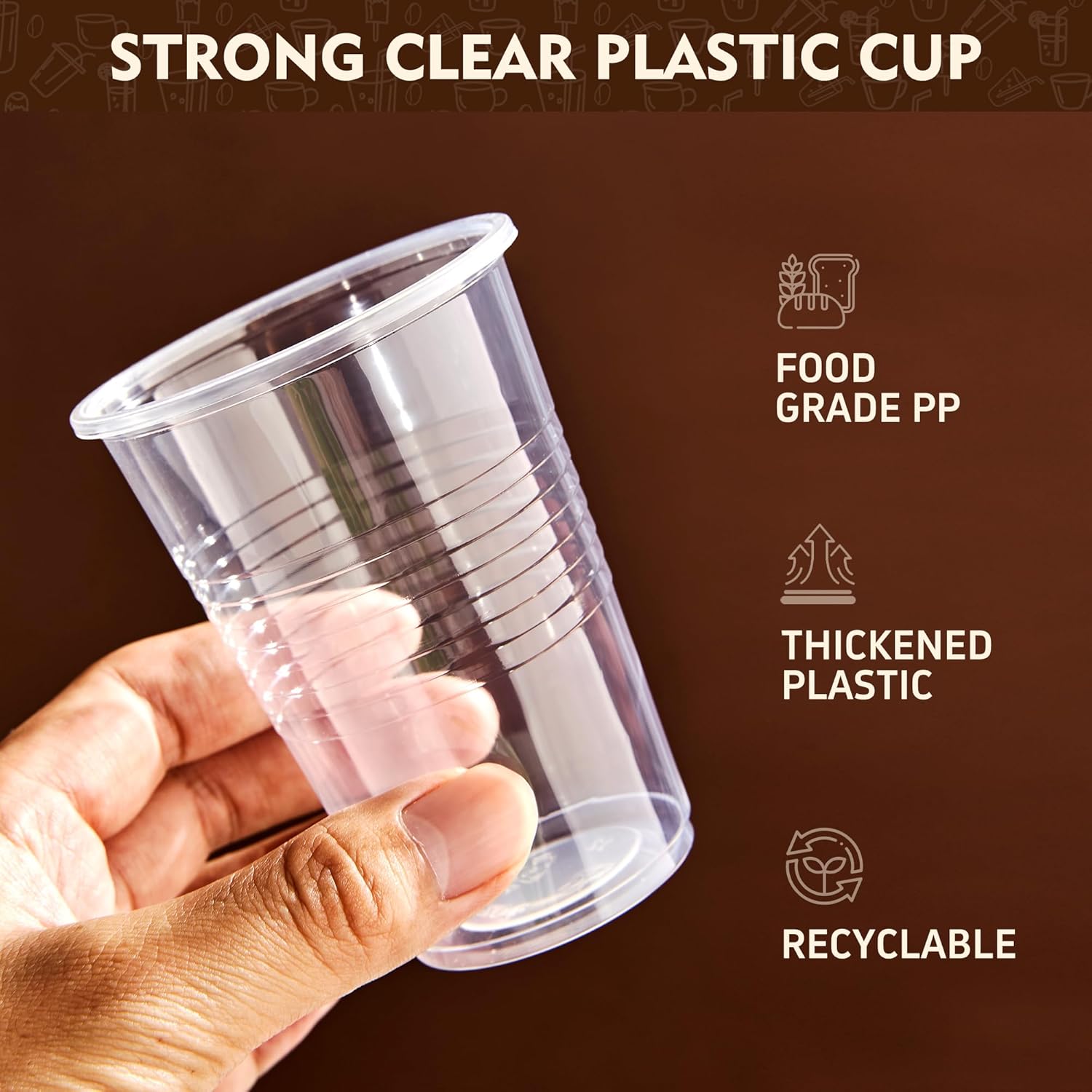 YEEHAW 9 Oz Plastic Cups 500 Pack Clear Party Cups