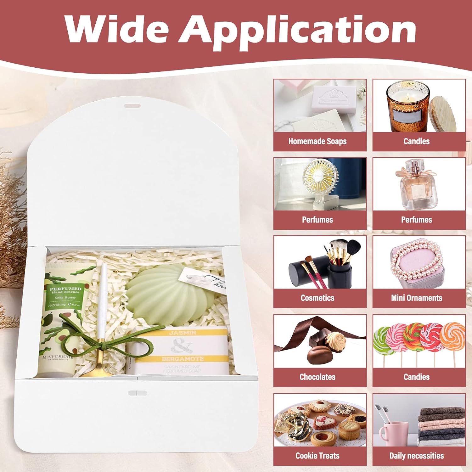 10 PCS Kraft Gift Boxes with Lids for Weddings and Gifts