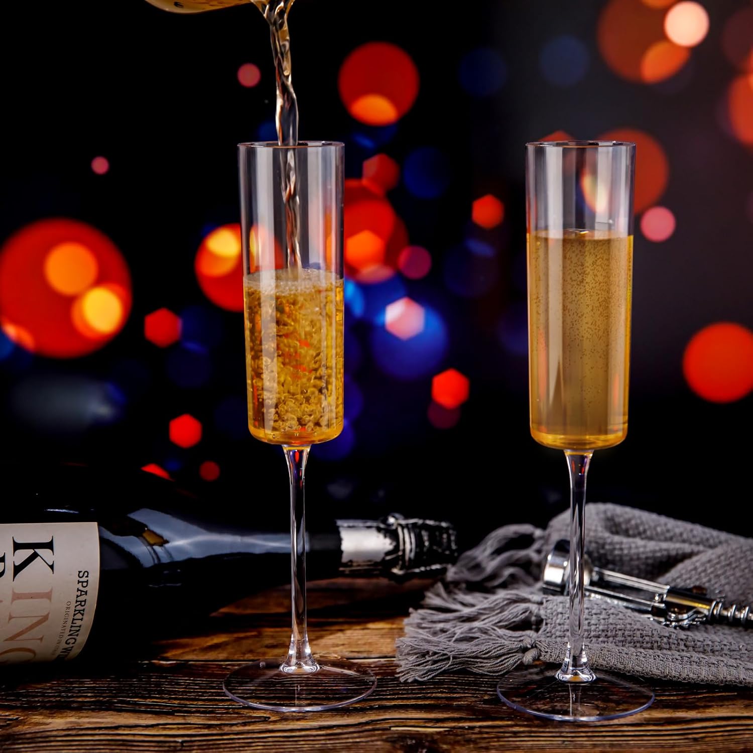 Ciaell 24 Pack Clear Plastic Champagne Flutes 6 Oz