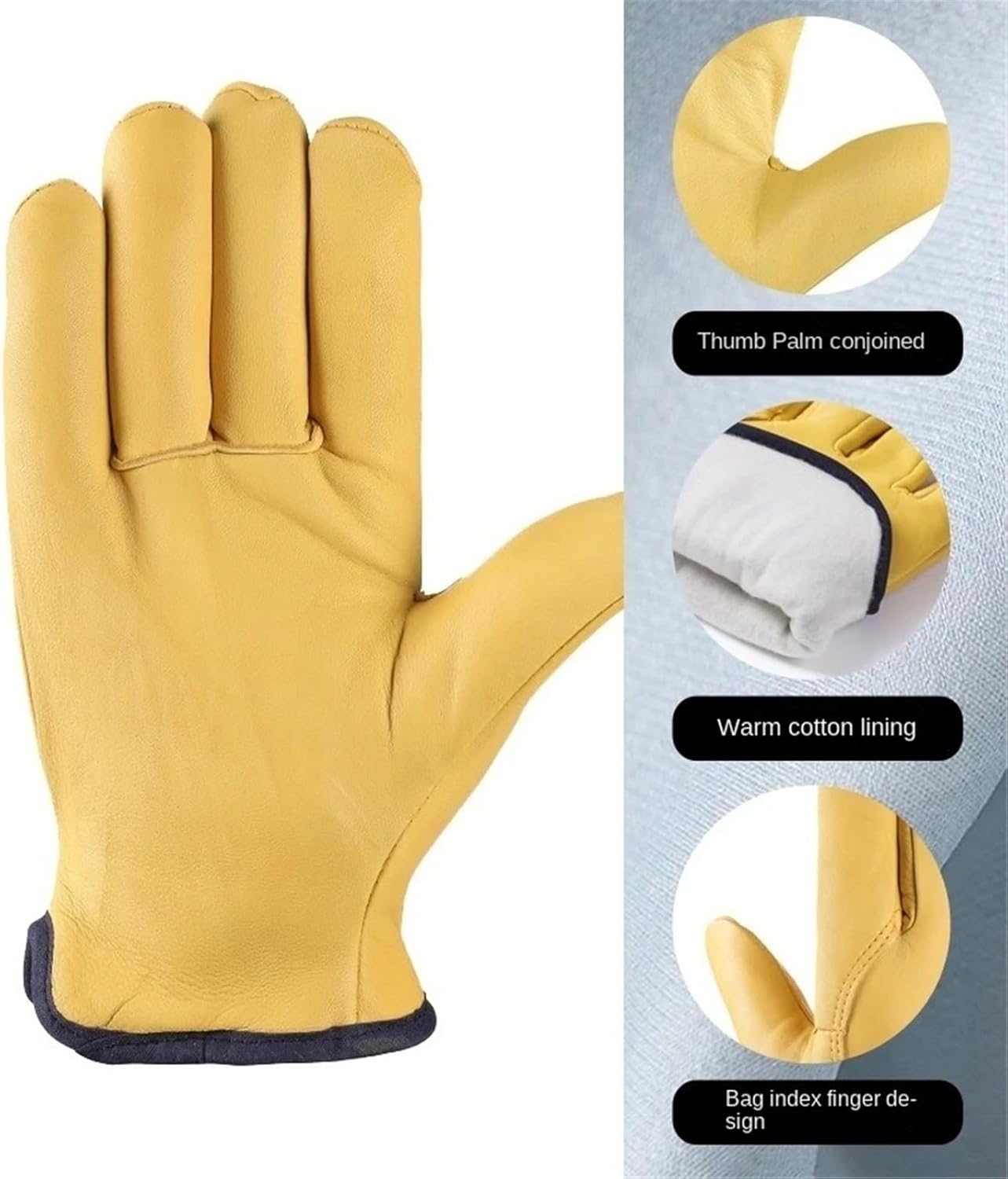 Winter Thermal Work Gloves with Cotton Lining