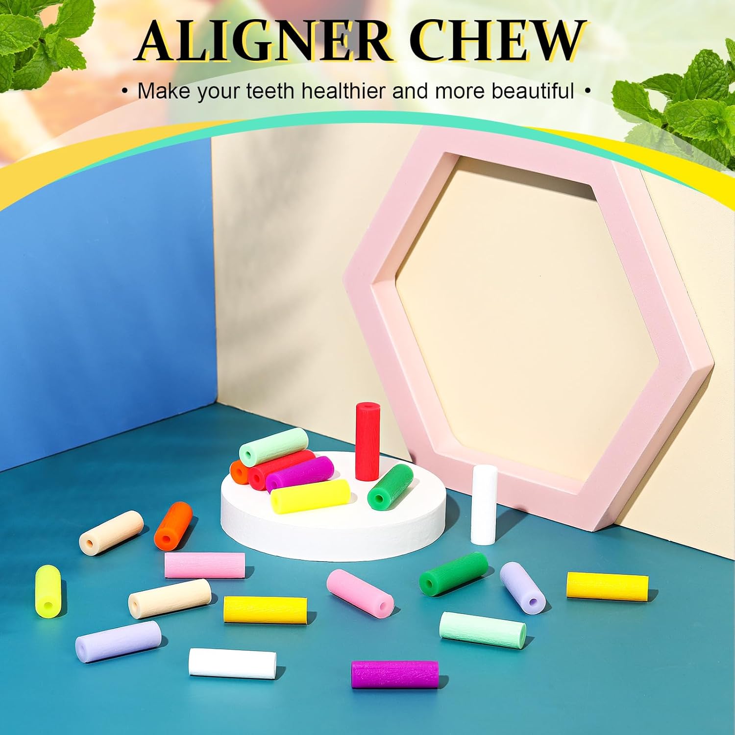 Konohan 110 Pcs Orthodontic Chew Aligner Tray Seater Silicone Chompers