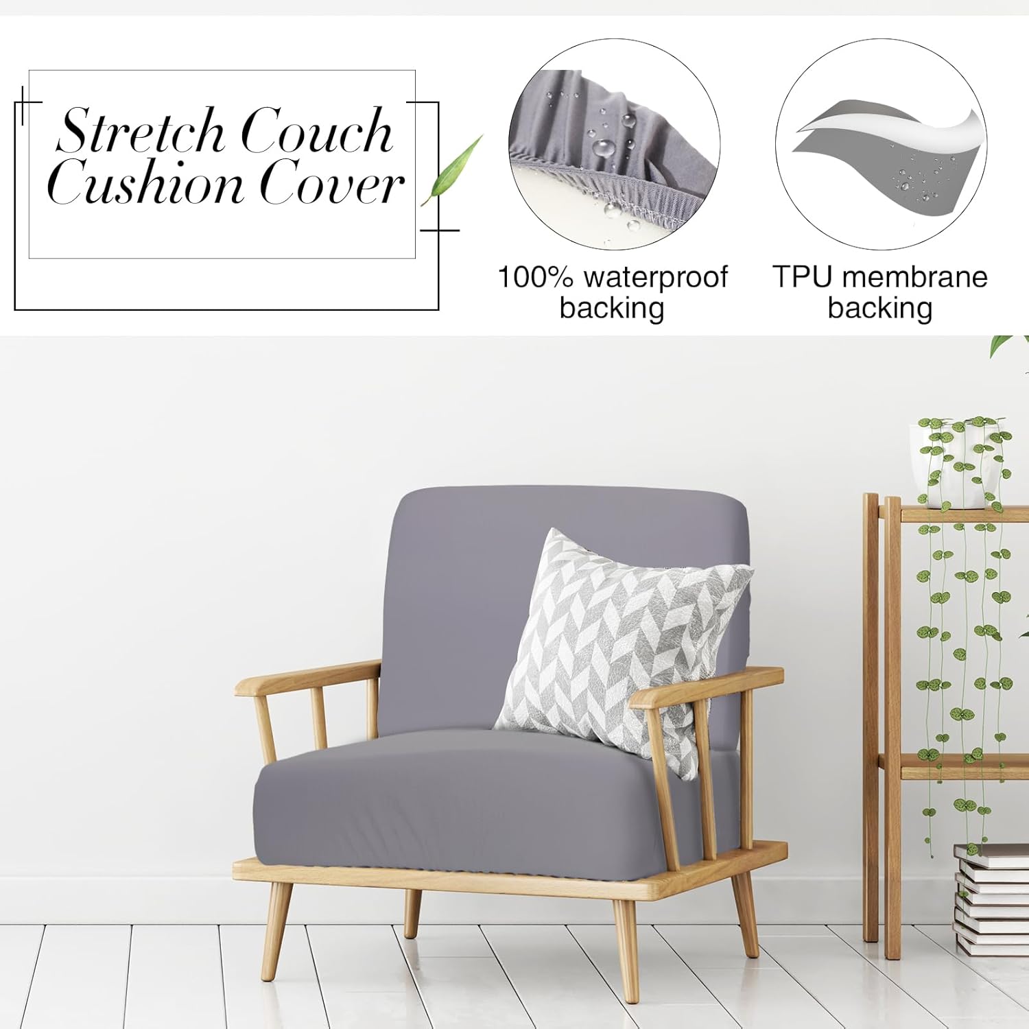 Newwiee 8Pcs Stretch Outdoor Cushion Covers