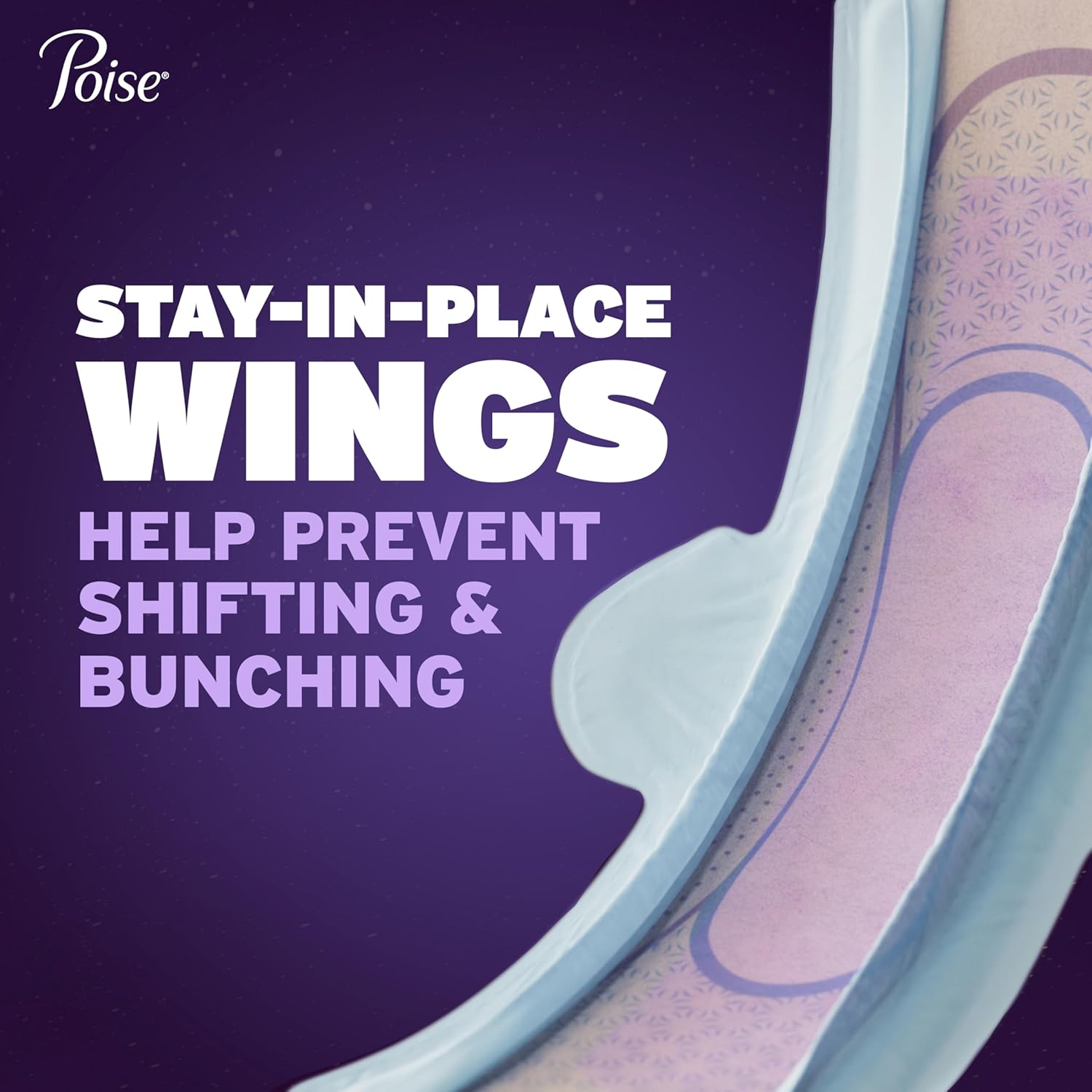 Poise Overnight Ultra Thin Pads with Wings for Bladder Leaks