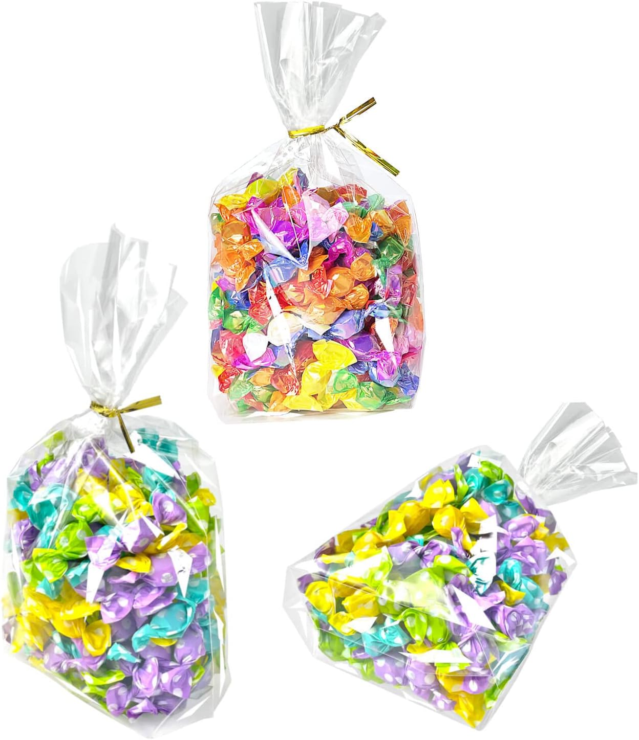 PigPotParty 6x9 Clear Plastic Treat Bags 50Pcs with Twist Ties