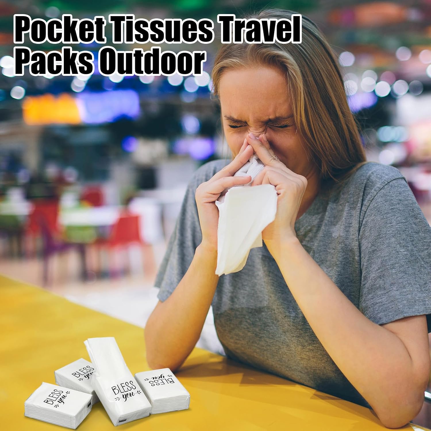 Ctosree 50 Pack Pocket Tissues Travel Size 3 Ply