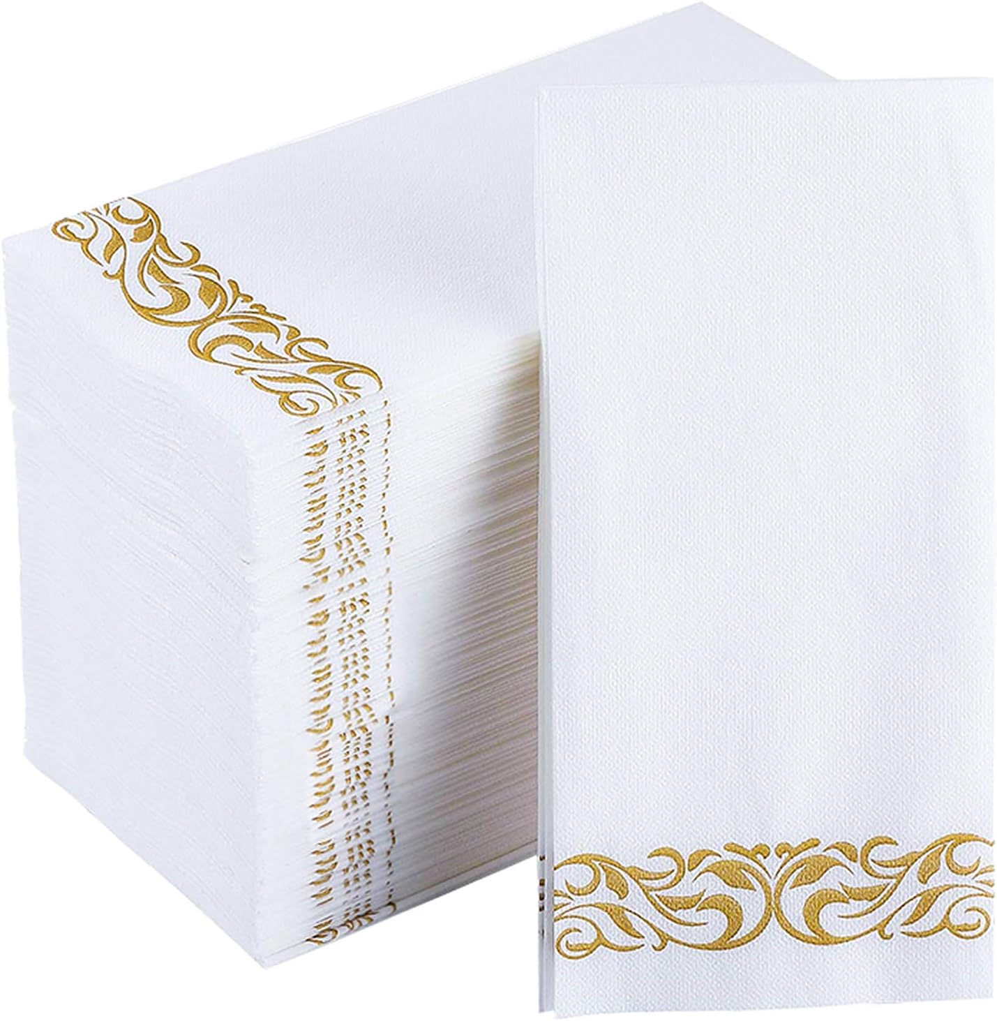 JOLLY CHEF 100 Gold and White Disposable Napkins