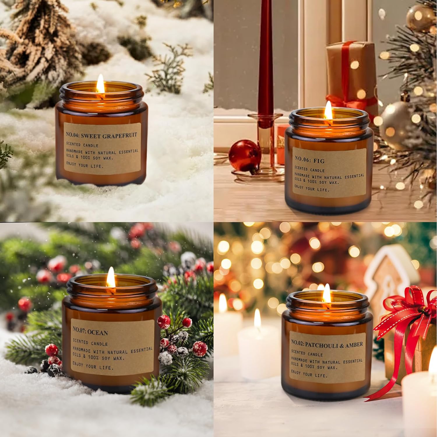 8 Pack Soy Wax Aromatherapy Candle Set for Home