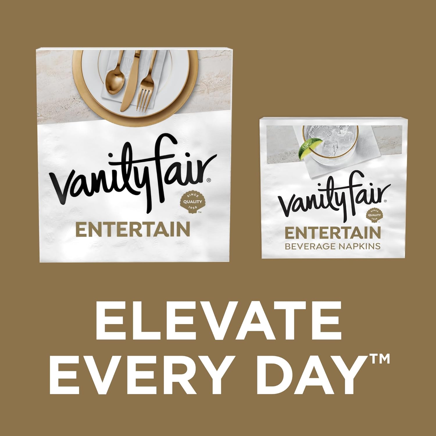 Vanity Fair Beverage Paper Napkins 40 Count 49x49