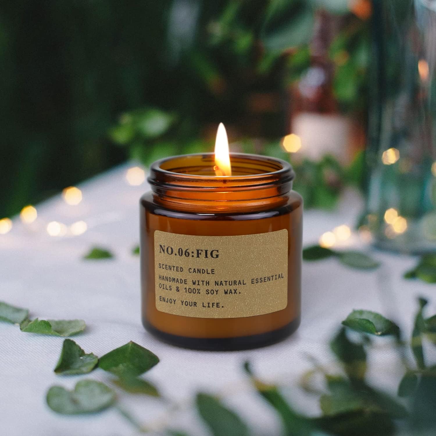6 Pack Amber Jar Soy Candles Gift Set for Women