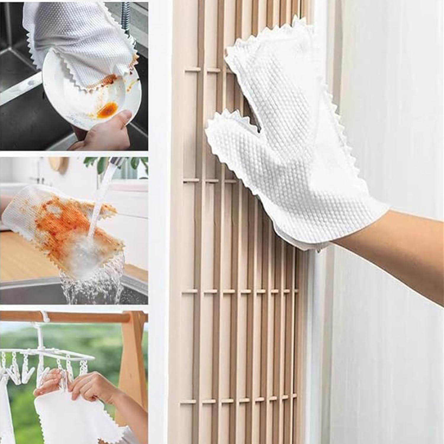 Multi-Purpose Washable Dusting Gloves for Kitchen and Home Cleaning