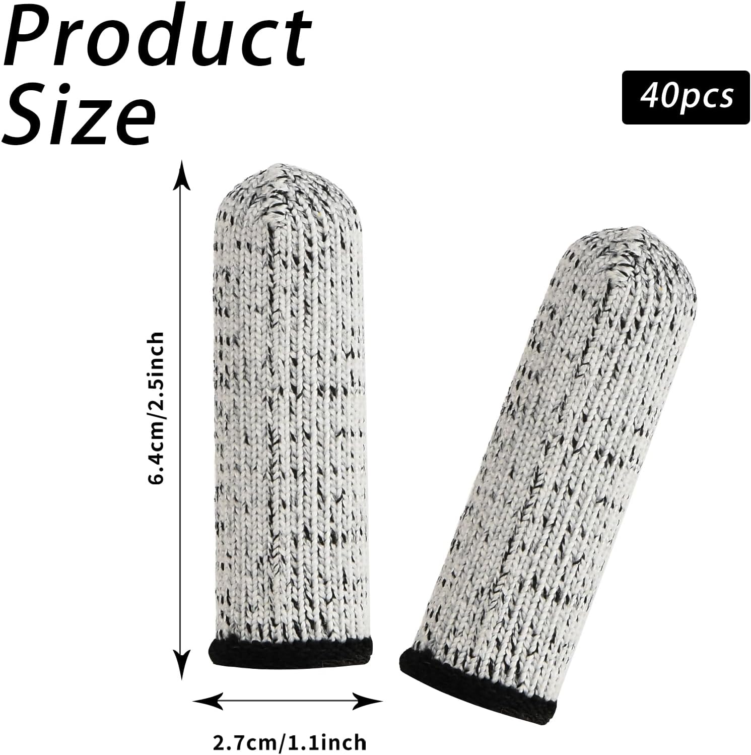 40pcs Reusable Cut Resistant Finger Cots for Kitchen and Work