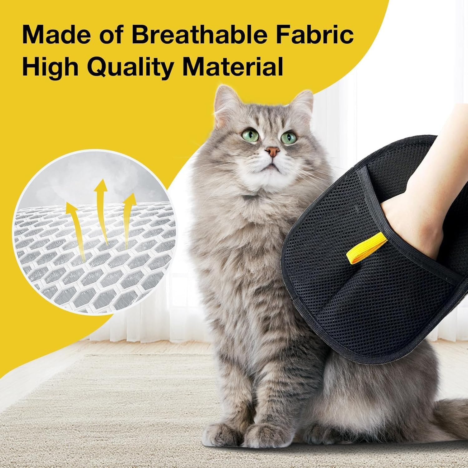 2 pcs Double Sided Pet Grooming Gloves for Hair Removal