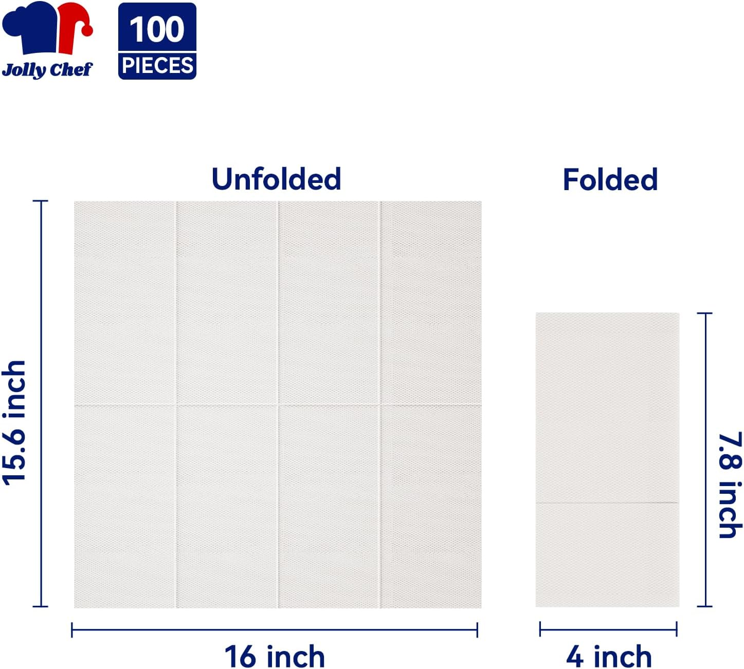 JOLLY CHEF Prefolded Paper Napkins with Pocket