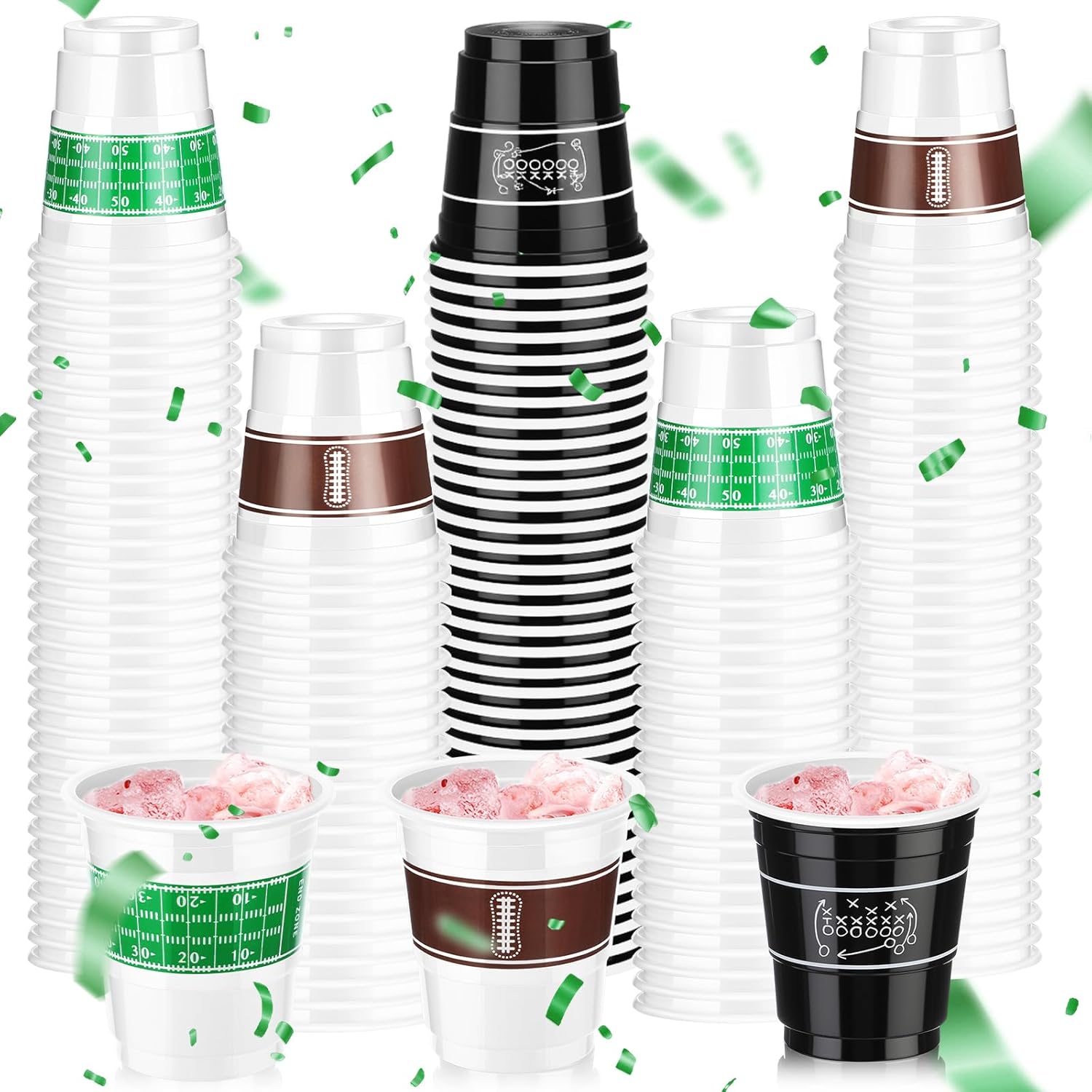 Baderke 100 Pcs 2 Oz Football Shot Glasses for Parties