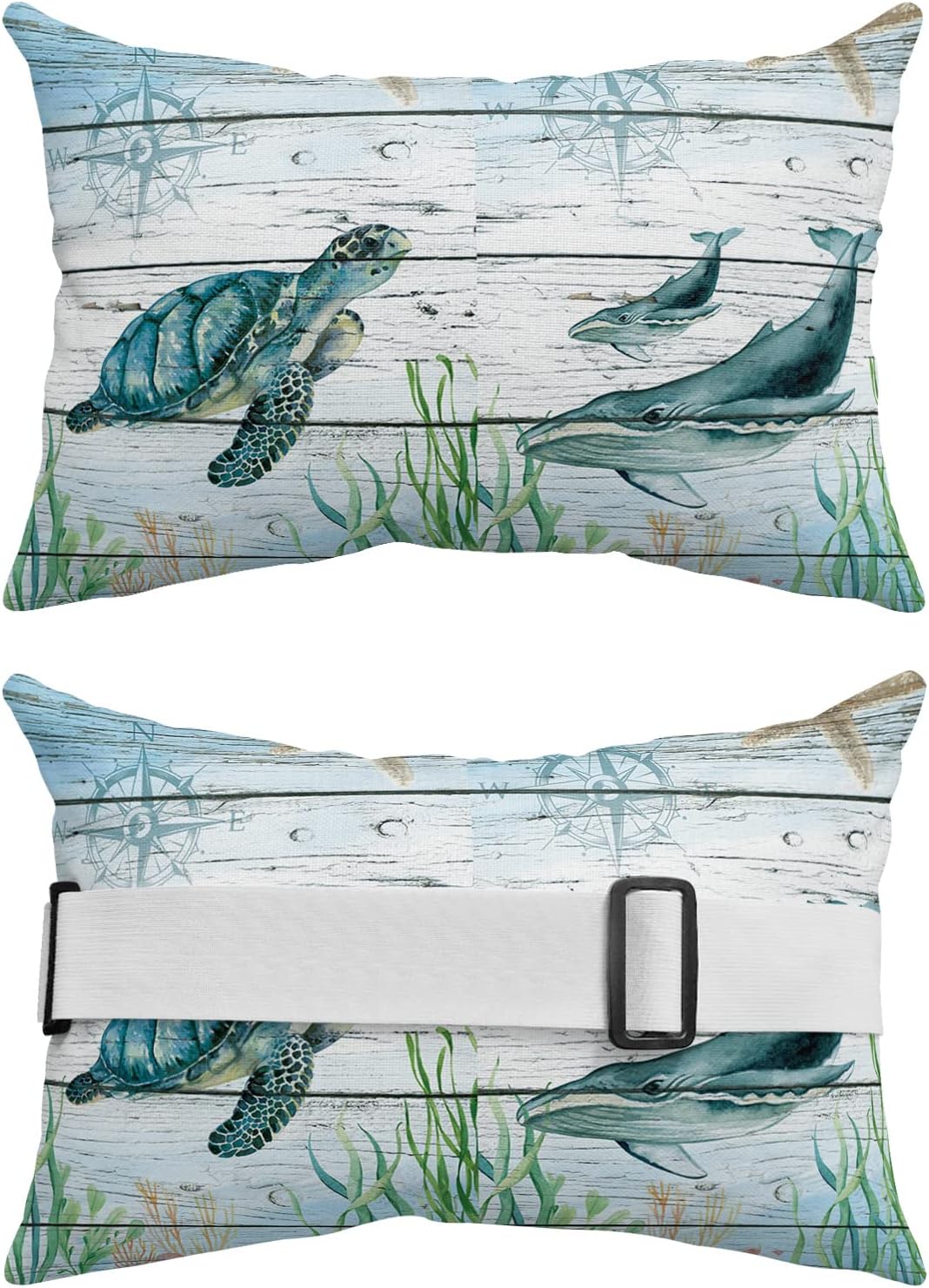 Ocean Themed Head Pillow Set for Recliner Chair