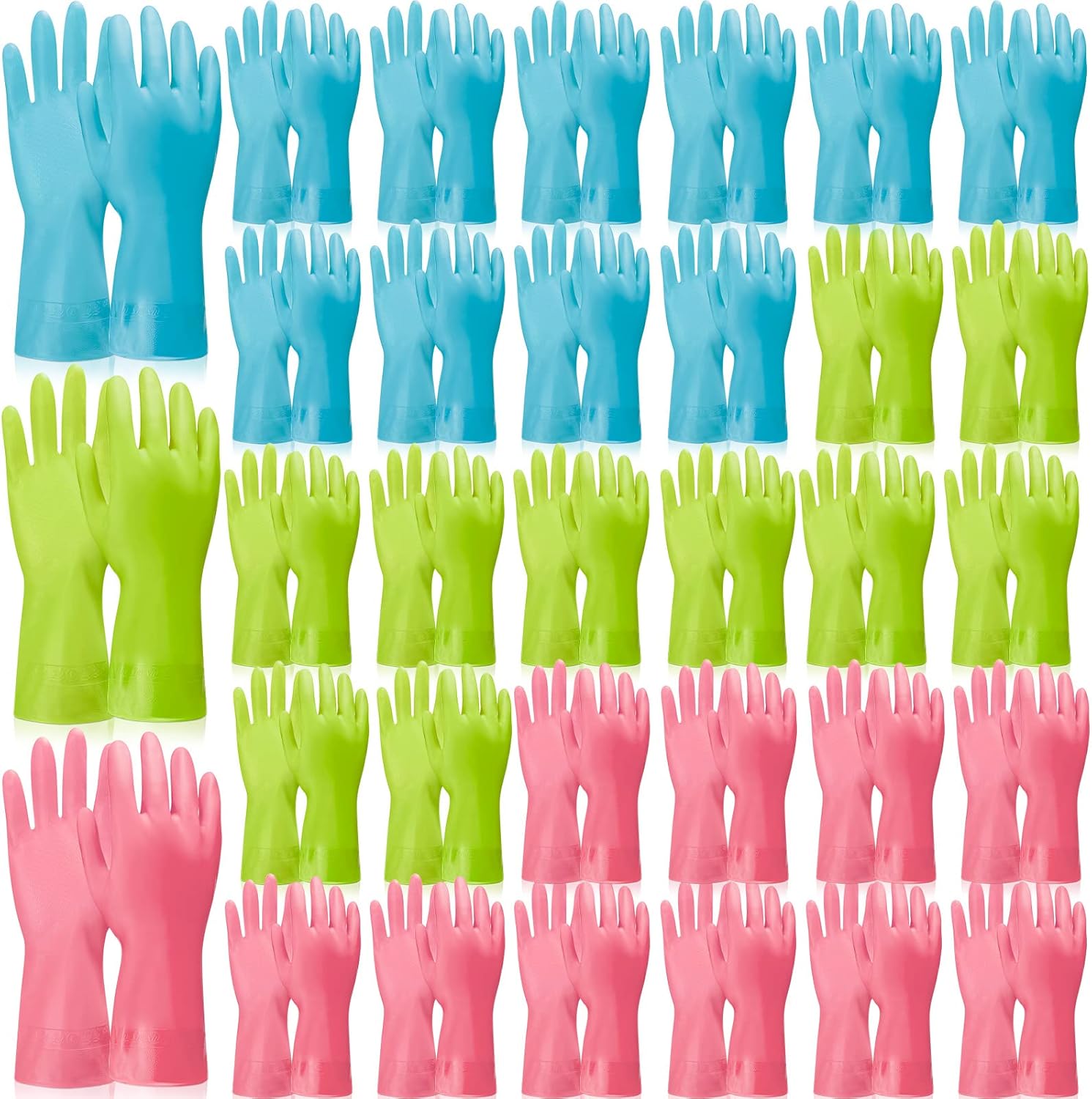 36 Pair Reusable Dishwashing Gloves with Non-Slip Design