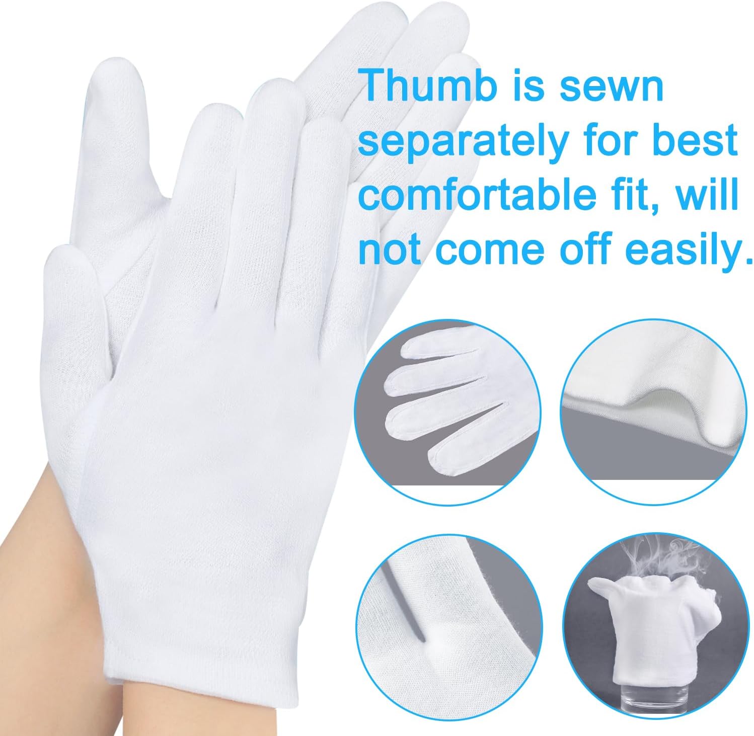 ViSaTai White Cotton Gloves for Cleaning Cooking Winter Gardening