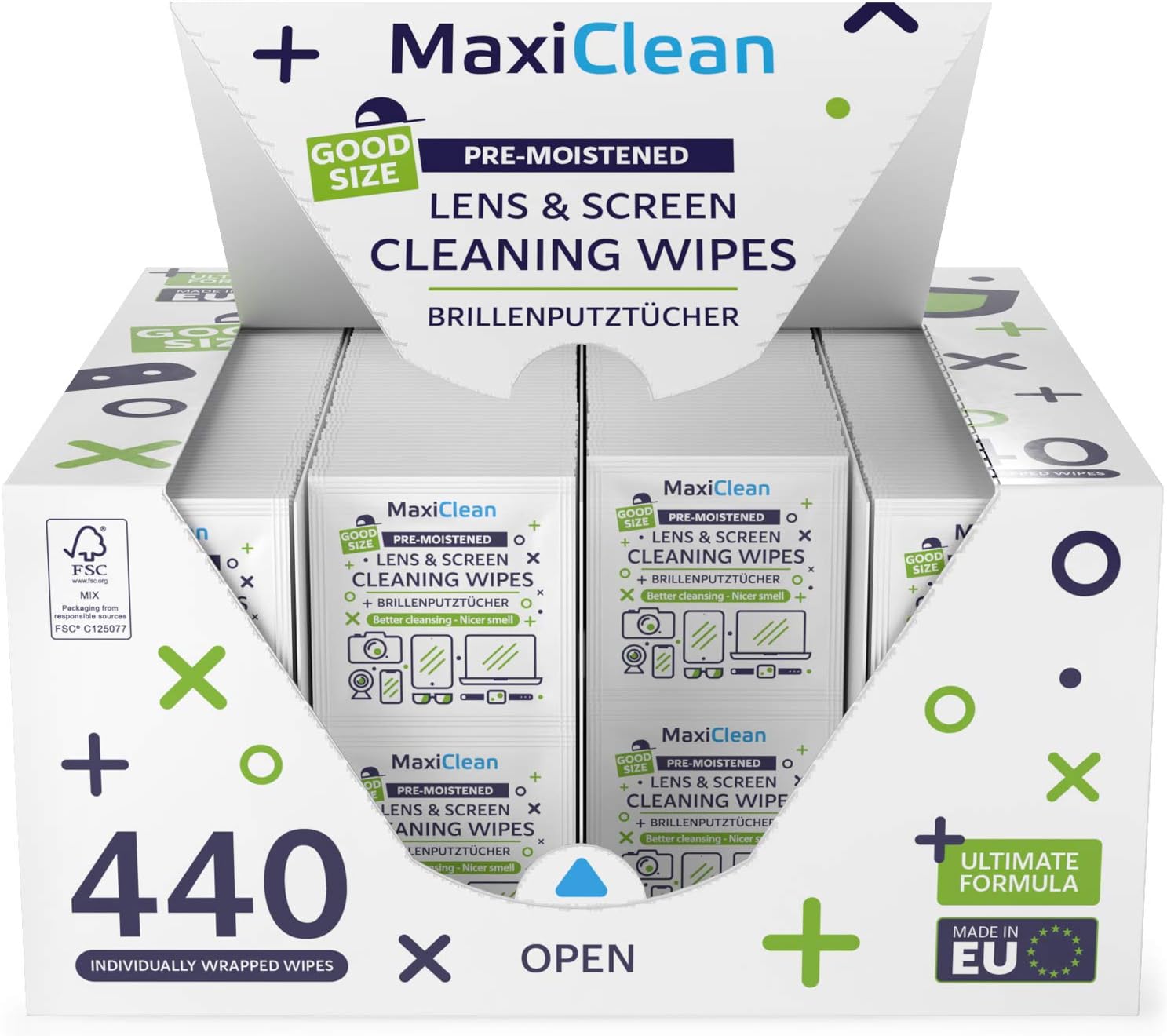 440 Pack Lens Wipes for Eyeglasses and Screens