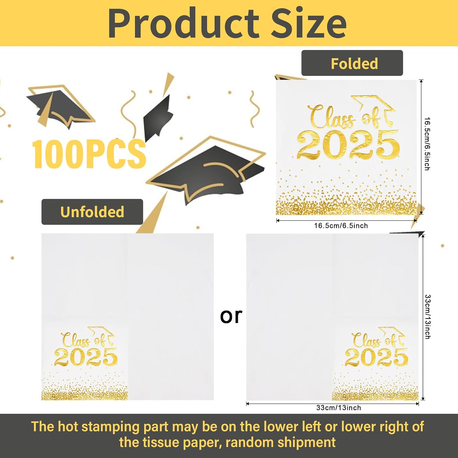 Class of 2025 Graduation Napkins 100 PCS
