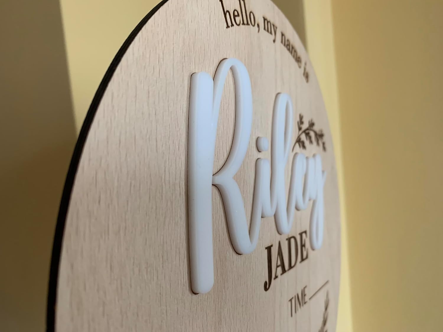 Custom Baby Name Sign with 3D Wood Plaque