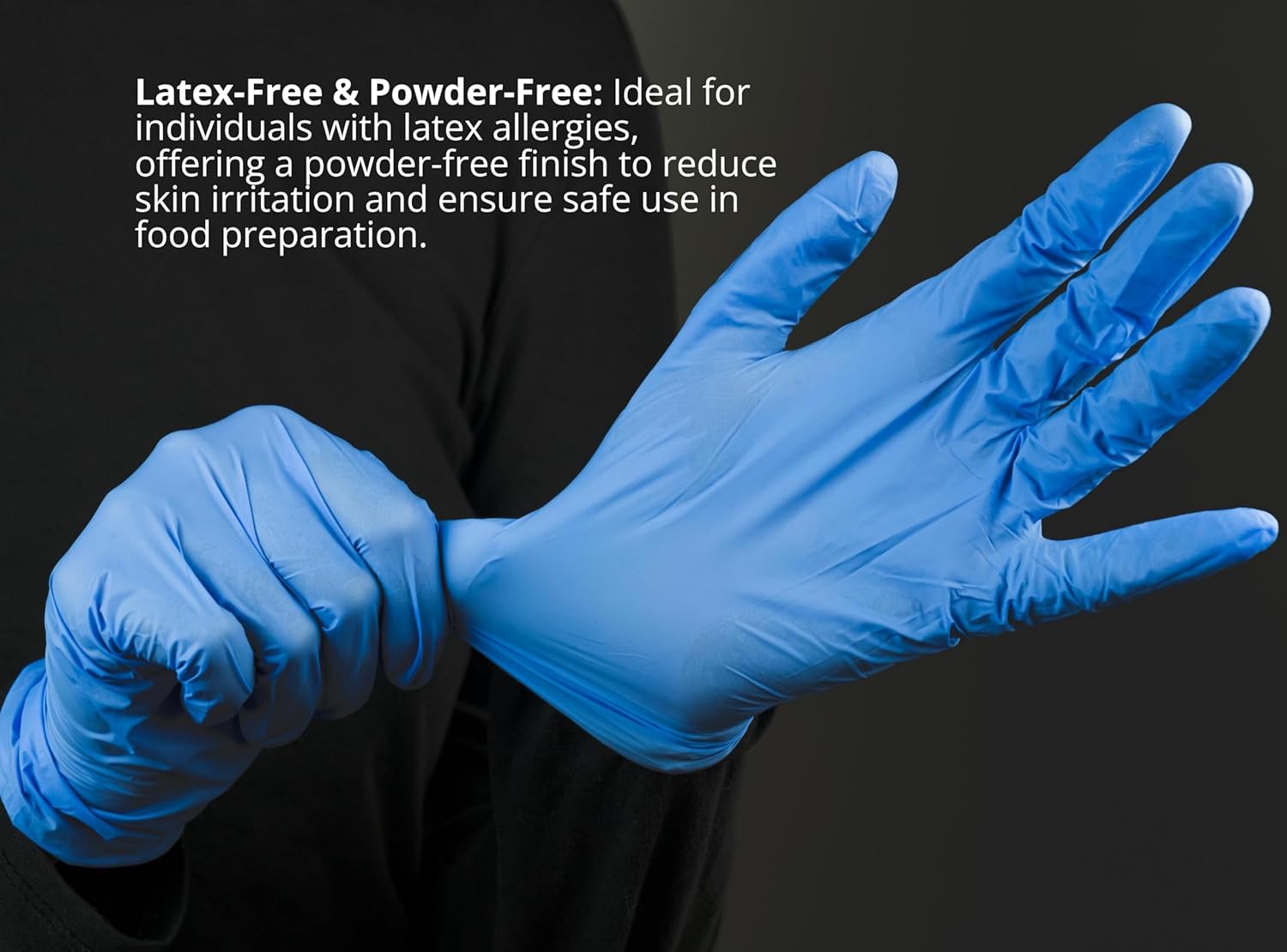 Heavy-Duty Nitrile Gloves 4Mil 9in Food Safe Blue 1000pcs