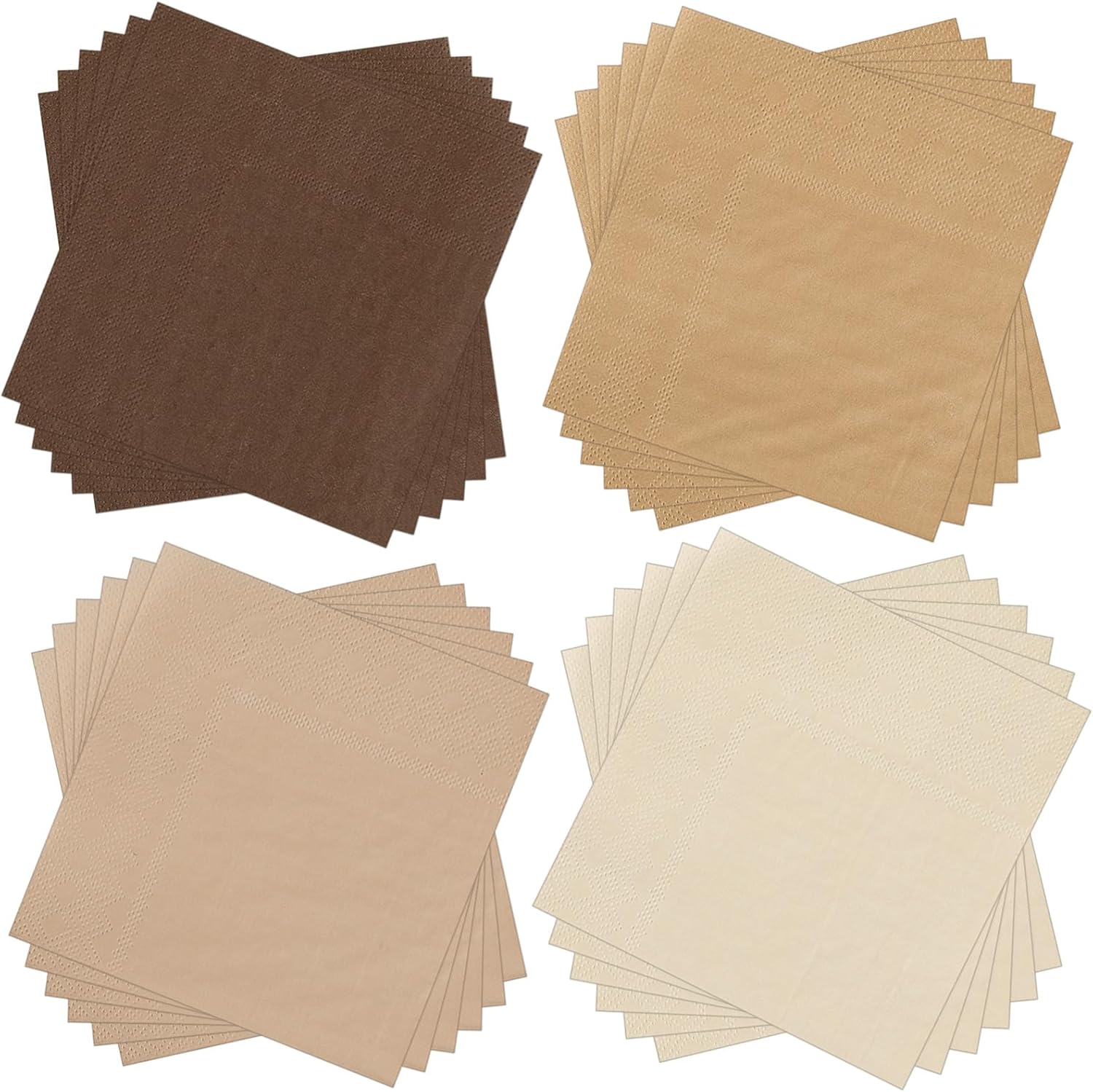 Layhit 100 Pcs Brown Cocktail Napkins Square Disposable for Parties