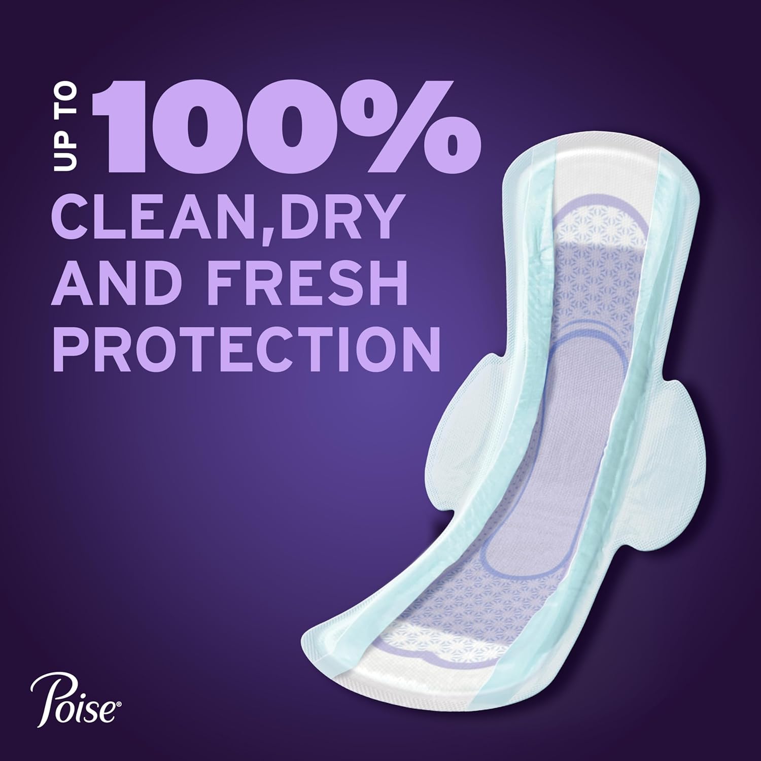 Poise Overnight Ultra Thin Pads with Wings for Bladder Leaks