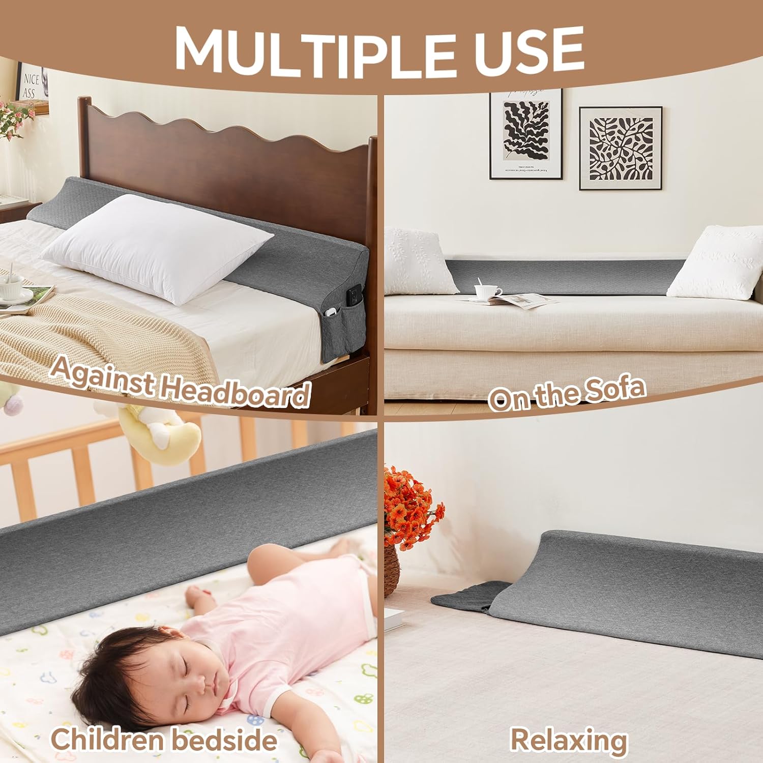 EUHAMS King Size Bed Wedge Pillow Gap Filler