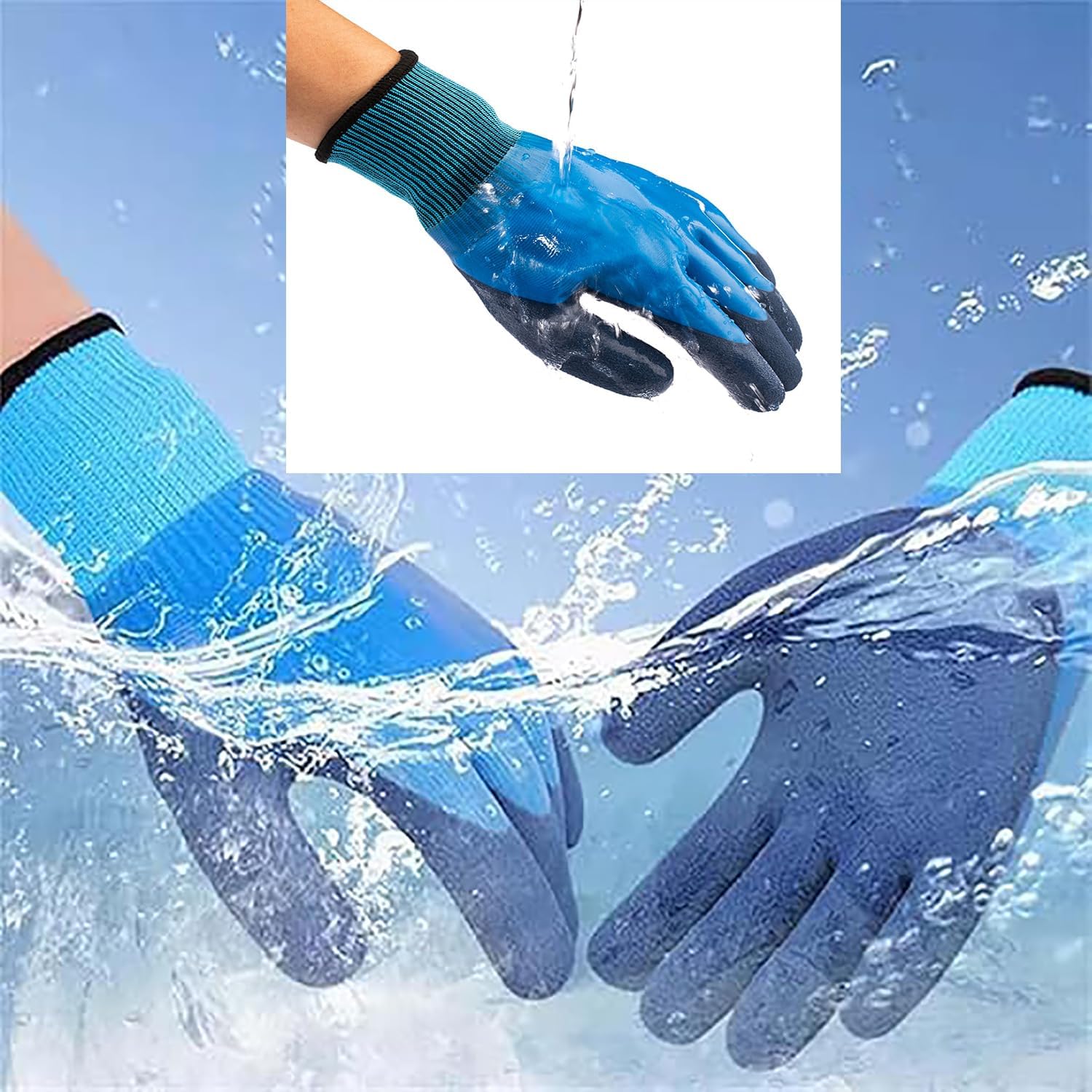 Winter Latex Gloves Fully Soaked for Cold Weather