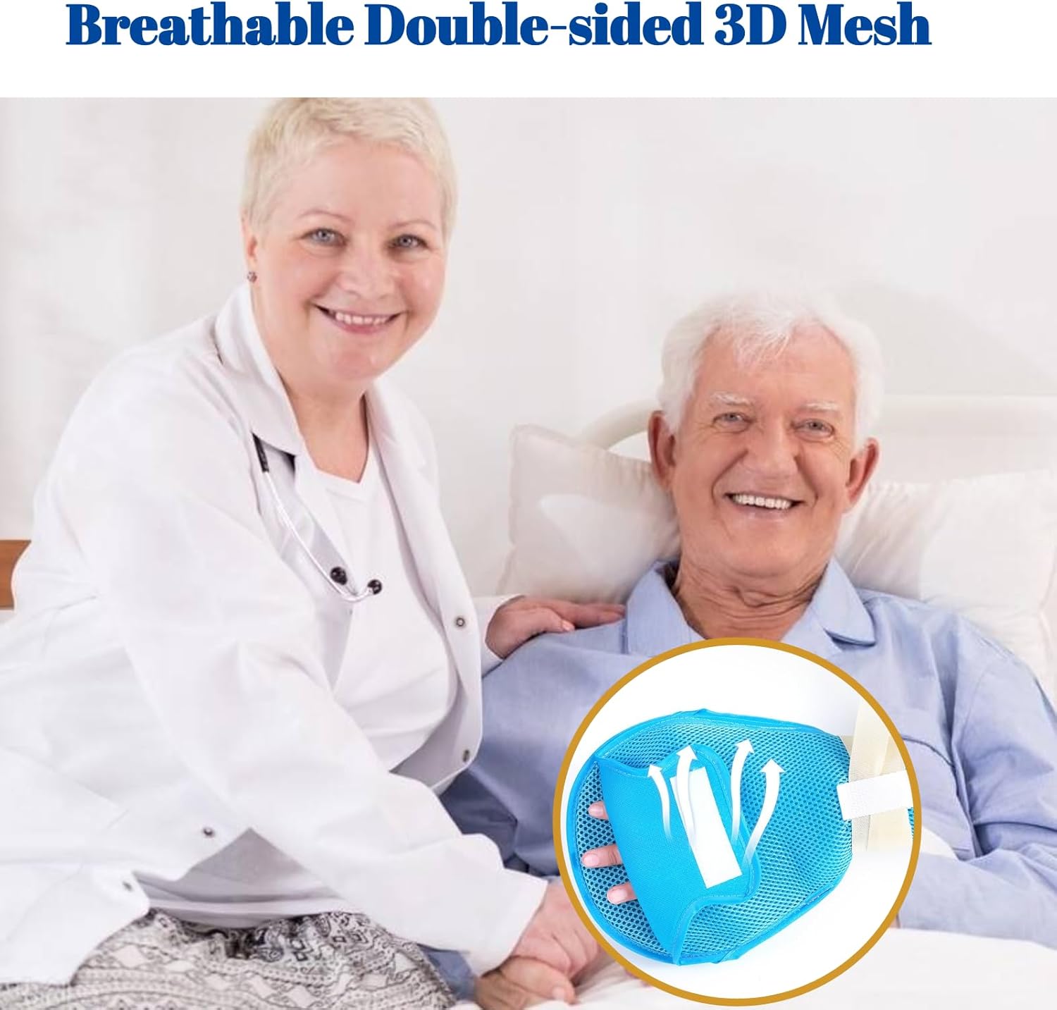 Lmaray 2 Pack Dementia Hand Restraint Gloves for Elderly