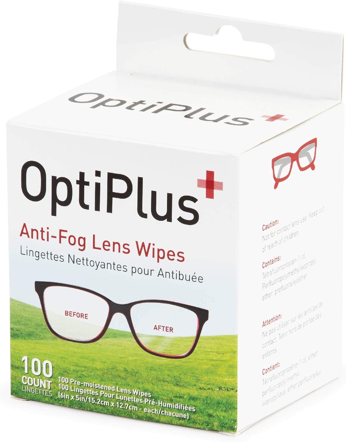 OptiPlus Anti-Fog Pre-Moistened Lens Wipes 100 Count