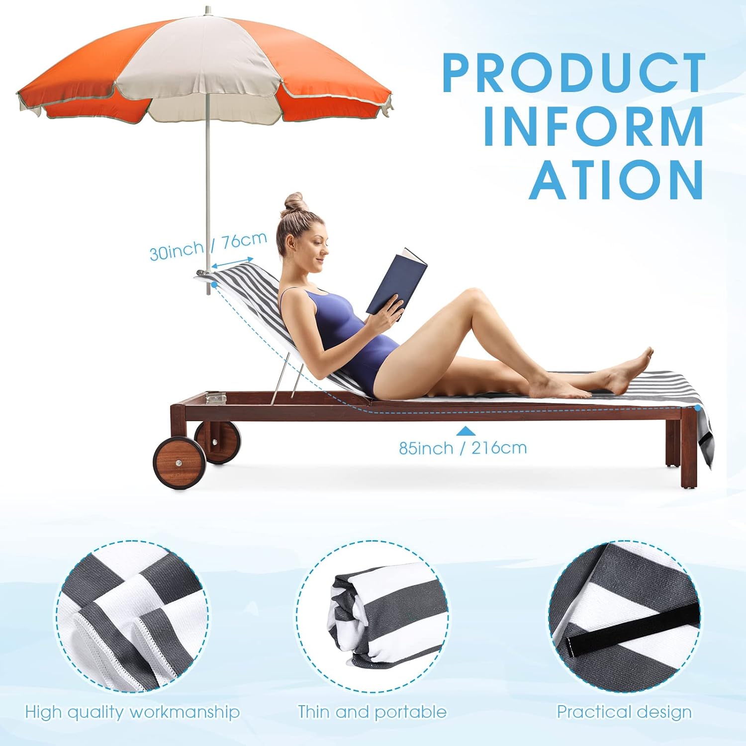 Fumete 2 Pack Pool Chaise Lounge Covers