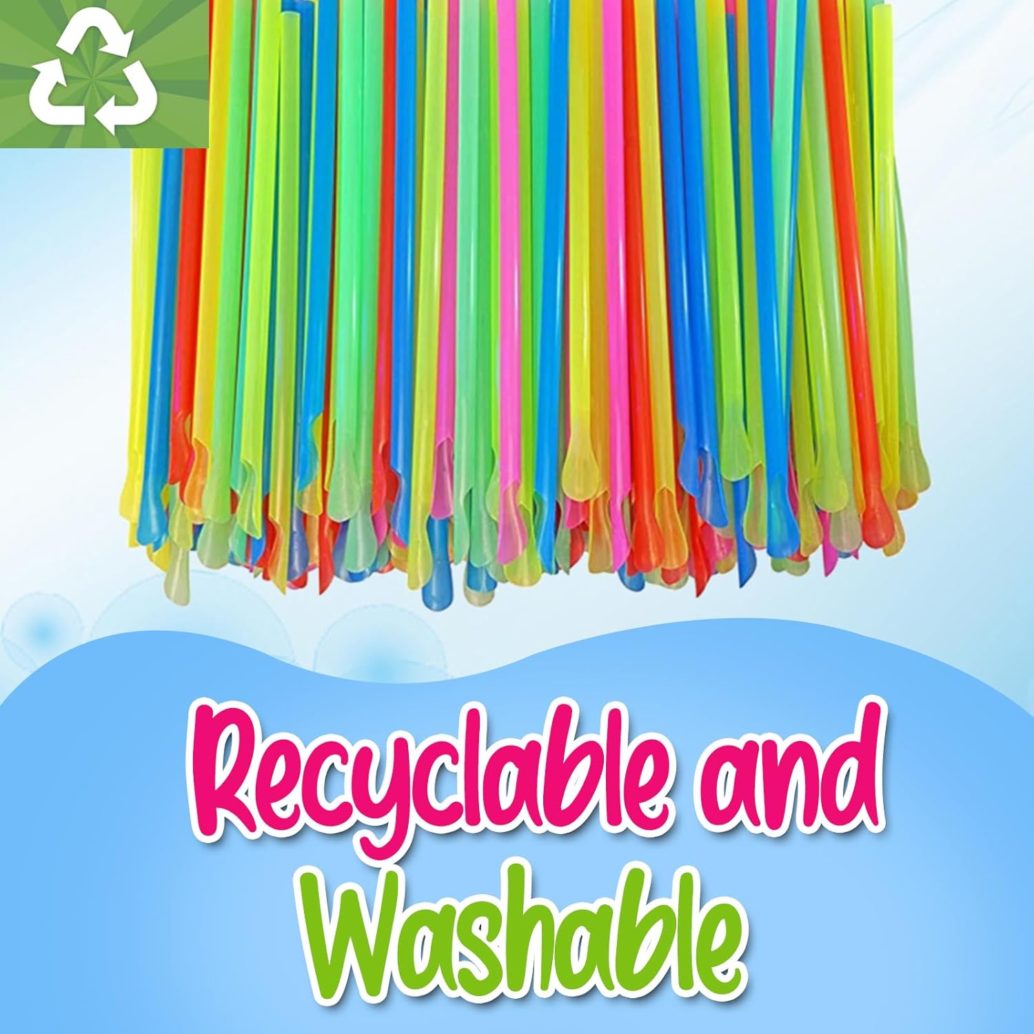 Concession Essentials 200ct Snow Cone Cups with Neon Spoon Straws