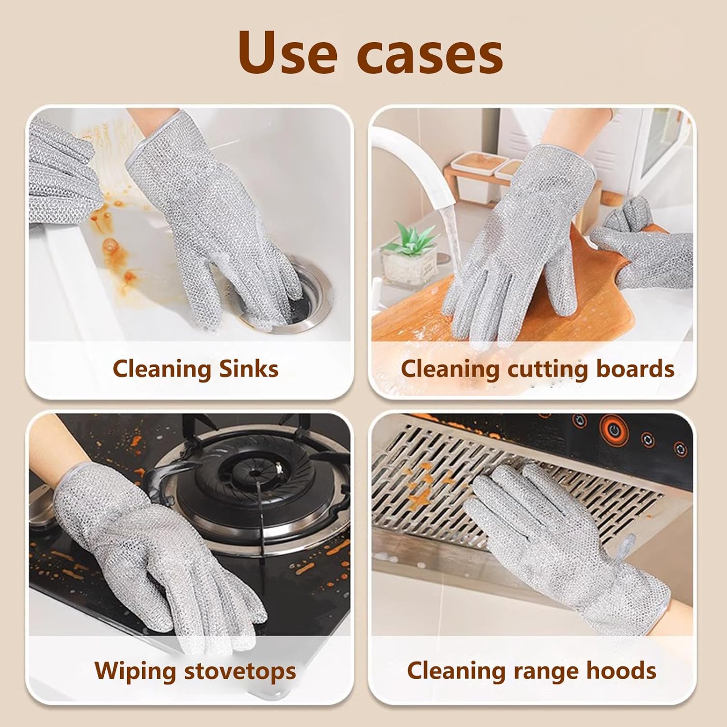 Steel Wire Dishwashing Gloves 2 Pairs